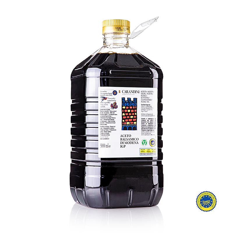 Carandini Aceto Balsamico di Modena g.g.A. Classico (bunte Burg, ehemals Ducale), 6 Monate, 5 L Kanister