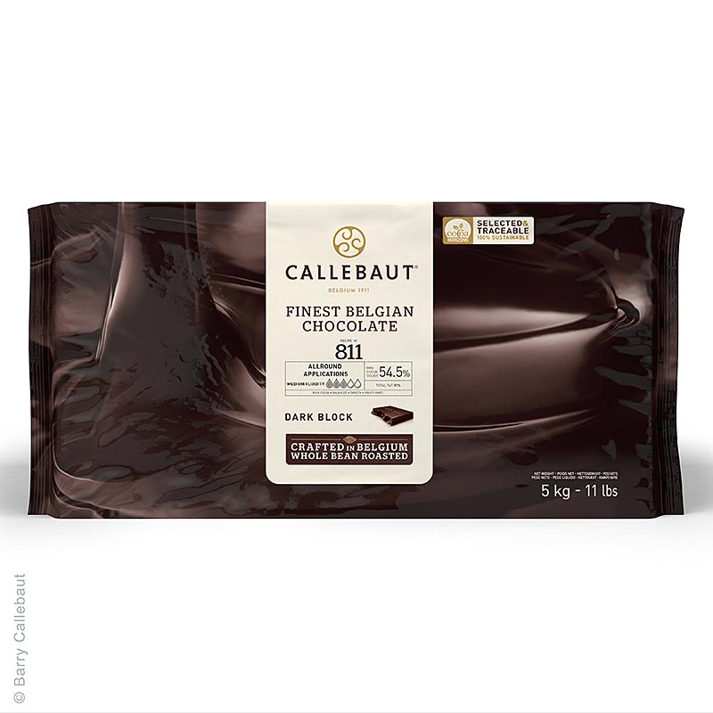 Cioccolato fondente, in tavoletta, per praline, 54,5% Cacao, 5 kg