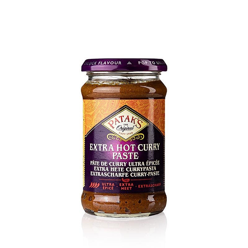 Pâte de curry « Extra Hot », rouge, piquante, Patak's, 283 g | Cuisine asiatique et ethnique | thungourmet
