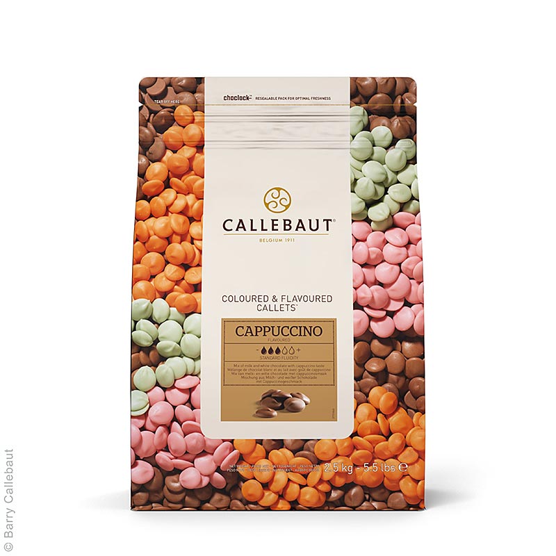 Callebaut - Aromatisierte Dekormasse - Cappuccino, Callets, 2,5 kg