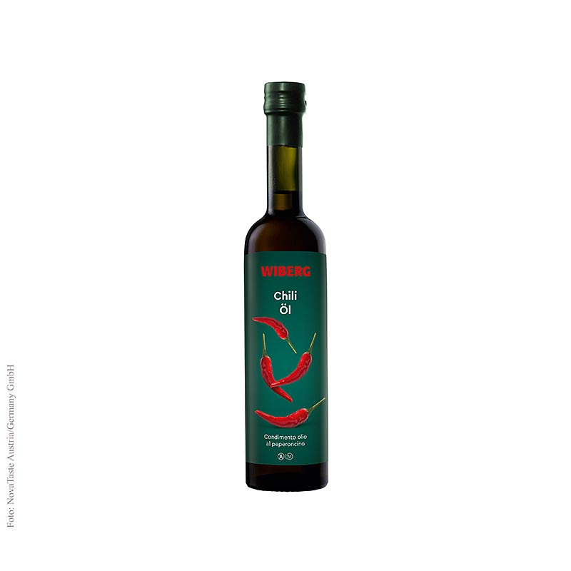 Huile pimentée Wiberg, pressée à froid, Huile d'olive vierge aromatisée au piment, 500 ml