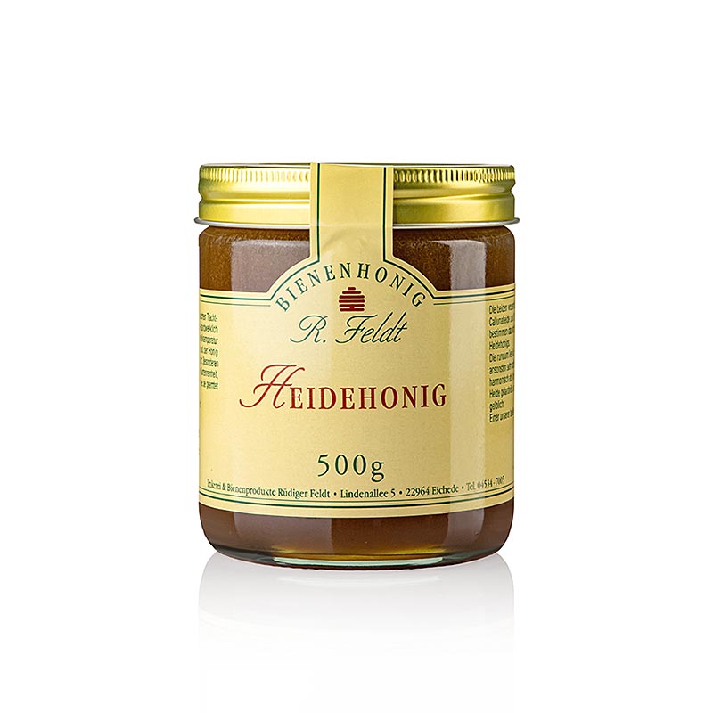 Apiculture Feldt -Miel, foncé, onctueux, aromatique, au goût puissant typique de la bruyère, 500 g