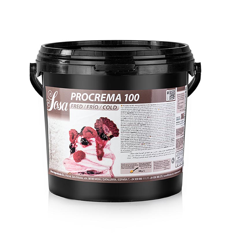 Sosa - Pro Crema 100 a freddo, stabilizzante per gelato, 3 kg