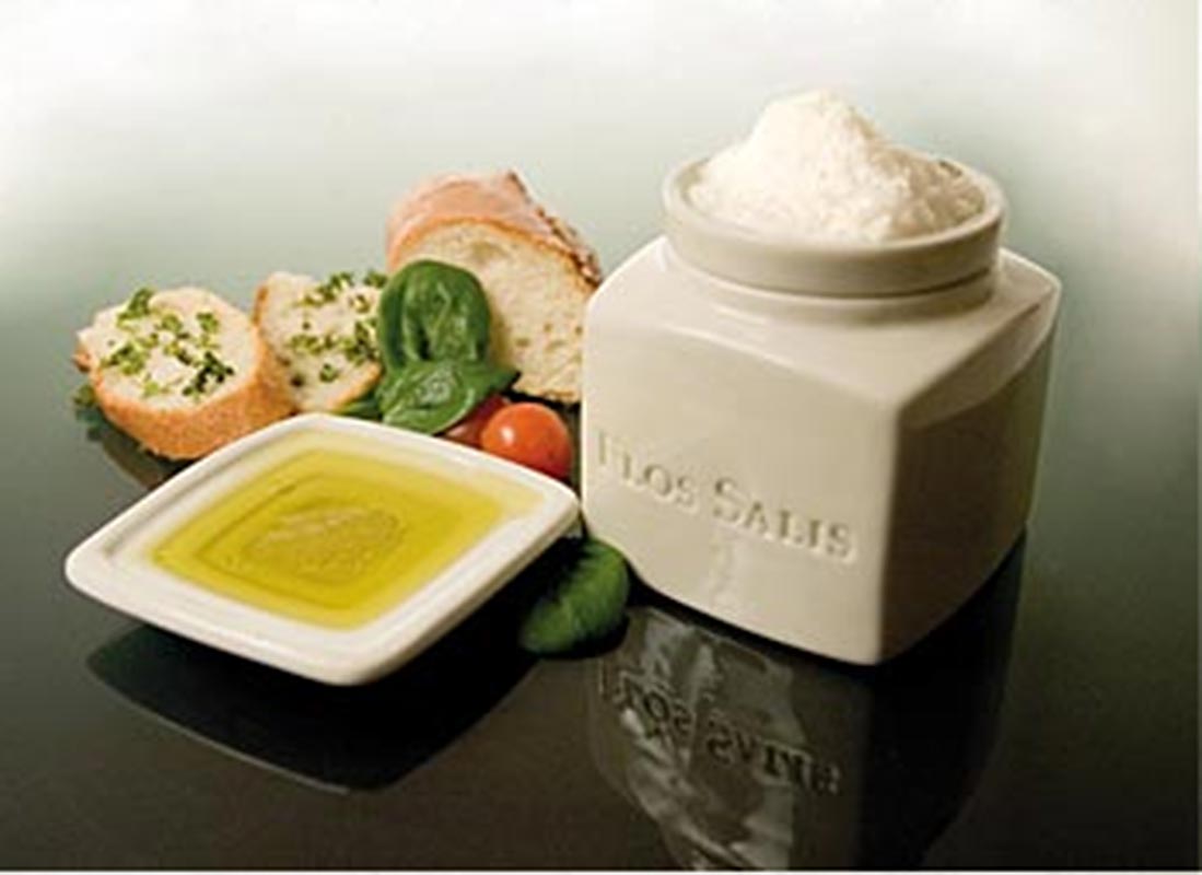 Marisol -Sale"Flos Salis®", grande, selezione Flor de Sal e ciotolina per salsa all'olio d'oliva