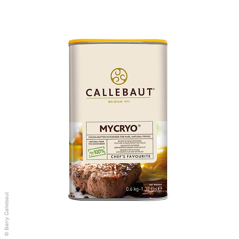 Mycryo - Beurre de cacao, substitut de gélatine, en poudre, Callebaut, 600 g | Couverture, moules à chocolat, produits chocolatés | thungourmet