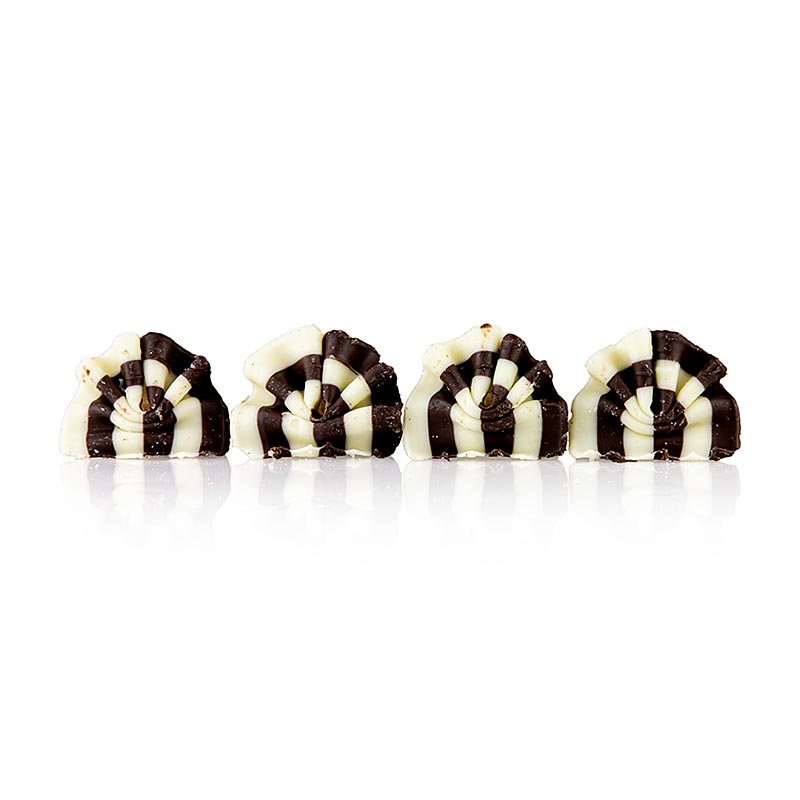 Deko-Aufleger "Forest Mini" - Schokofächer, weiße/dunkle Schokolade, 33x26mm, 1 kg, ca.500 St
