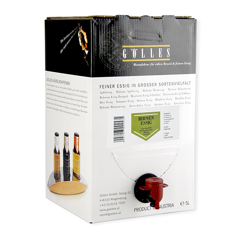 Gölles Vinaigre de poire, 5% d'acidité, 5 l