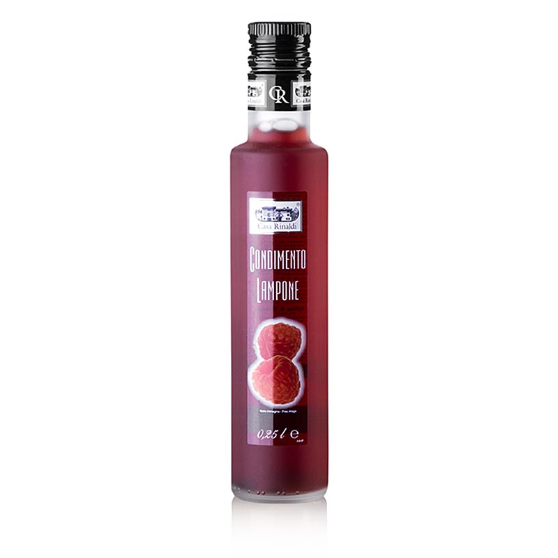 Condimento all'aceto e lamponi, aceto di vino rosso con succo di lamponi, 6% di acidità, Casa Rinaldi, 250 ml