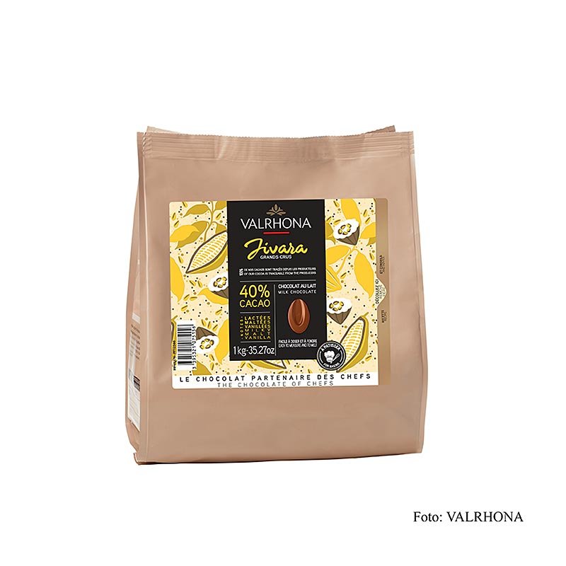 Valrhona Jivara Lactée "Grand Cru", Vollmilch Couverture, Callets, 40% Kakao, 1 kg | Couverture, Schoko - Formen, Schoko - Produkte | thungourmet