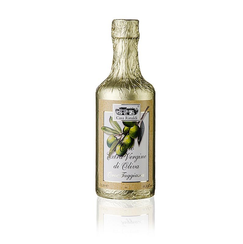 Natives Olivenöl Extra, Casa Rinaldi "Oro di Taggiasca", unfiltriert, Goldfolie, 500 ml | Essig & Öl | thungourmet