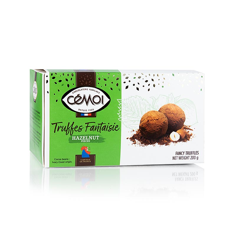 Trüffelkonfekt - Pralinen, Cemoi, mit Haselnuss-Splittern, Frankreich, 200 g