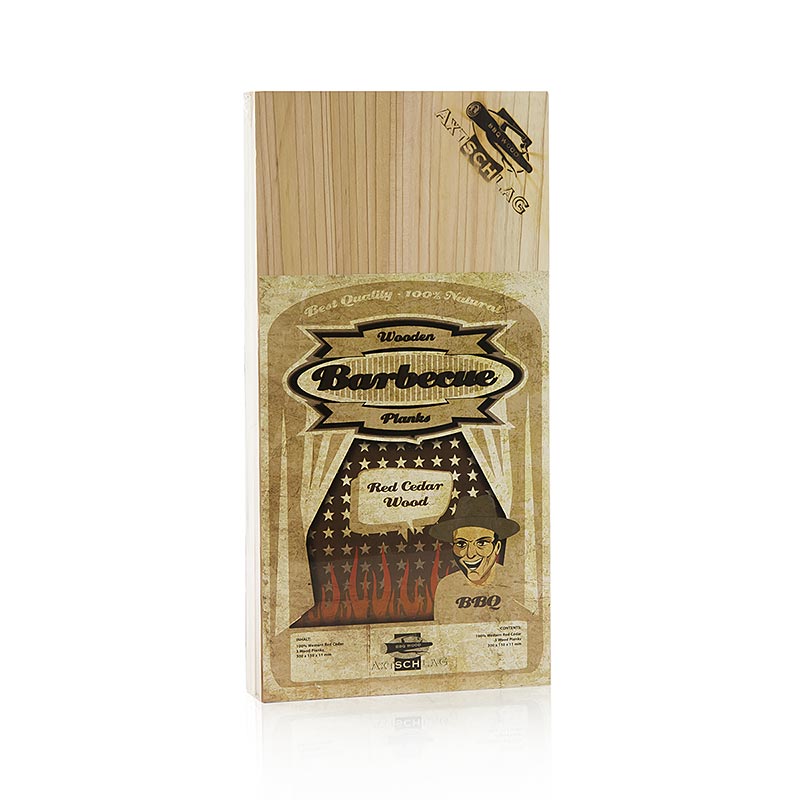 Axtschlag - Grill BBQ - Wood Planks Grillbretter, Zedernholz (Red Cedar),15x30x1,1cm, 3 St