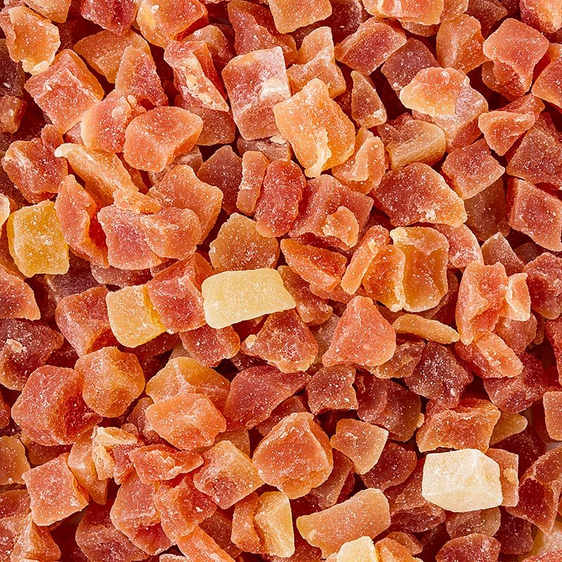 Papaya - Würfel, 10mm, getrocknet, gezuckert, ungeschwefelt, 1 kg | Fruchtprodukte, Pürees, Gemüse & Sprossen | thungourmet