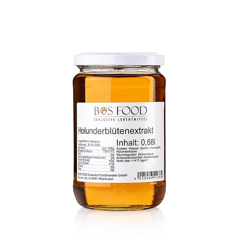 BOS FOOD Extrait de fleurs de sureau, 680 ml | Pâtisserie, dessert, sirop | thungourmet
