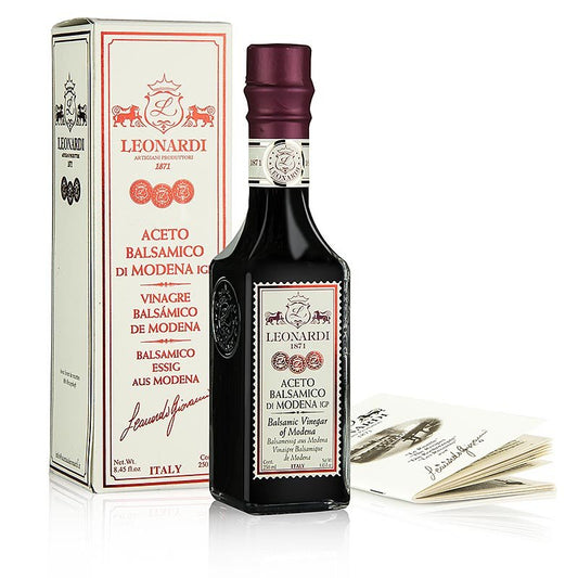 Leonardi - Aceto Balsamico di Modena IGP/g.g.A., Francobollo, 6 Jahre, 250 ml | Essig & Öl | thungourmet