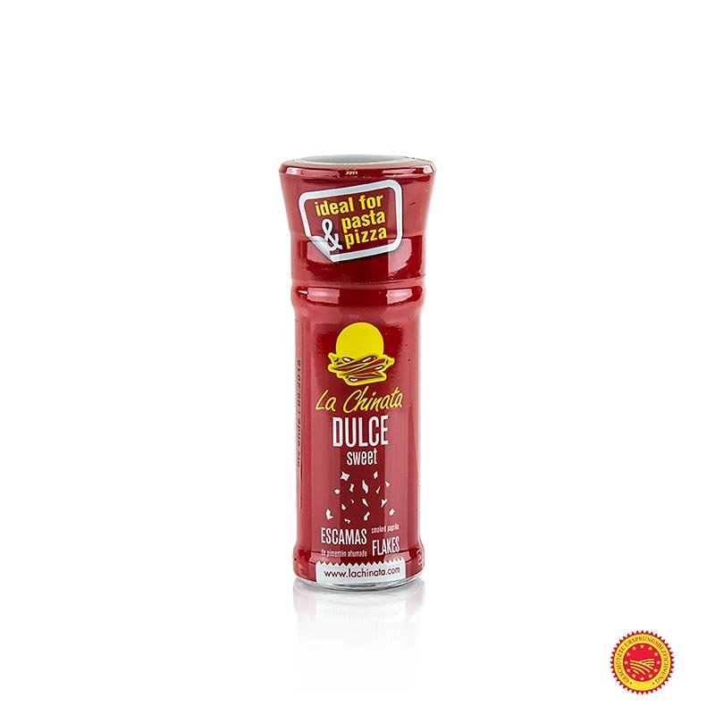 Paprikaflakes - Pimenton de la Vera D.O.P., geräuchert, süß, Mühle, la Chinata, 24 g | Salz, Pfeffer, Gewürze, Aromen,Trockengemüse | thungourmet