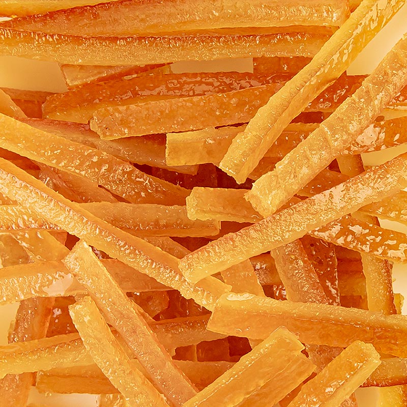 Scorza d'arancia candita, a strisce, aiguillettes, 1 kg Pasticceria, dessert, sciroppo | thungourmet