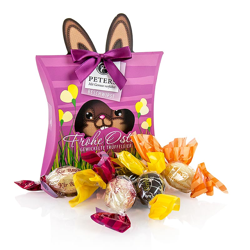 Cioccolatini pasquali "Buona Pasqua", uova al tartufo incartate, al liquore, Peters, 120 g