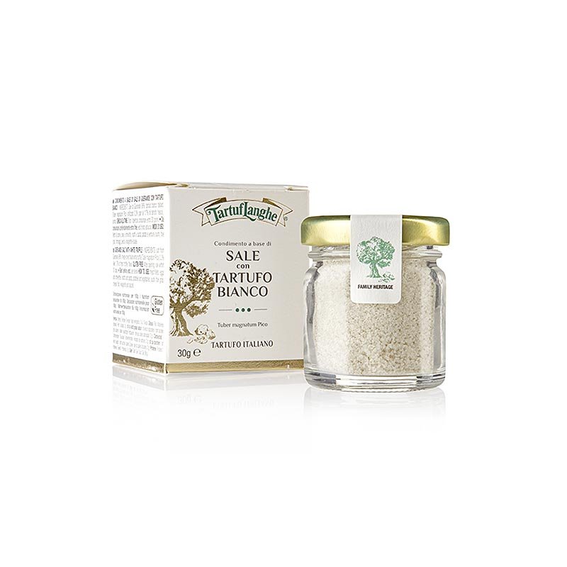 Tartuflanghe Französisches Meersalz mit weißem Trüffel (tuber magnatum pico), 30 g | Trüffel frisch, - Konserven, - Öle, - Produkte | thungourmet
