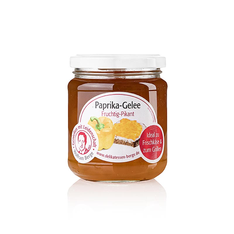 Paprika Gelée, gelb, süß-pikant, Wolfram Berge, 225 g