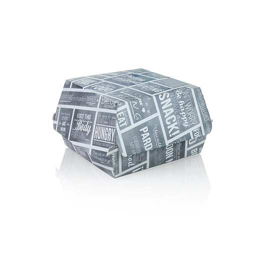 Einweg Burger - Box S,90x90x70mm, Pappe, Kreide Konzept, 300 St | Non Food / Hardware / Grillzubehör | thungourmet
