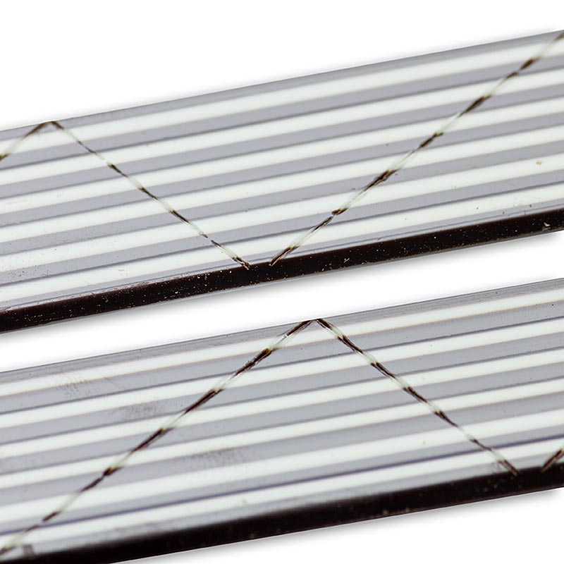 Deko - Aufleger "Domino Triangle" weiße/dunkle Schokolade gestreift, 585 g, 314 St | Couverture, Schoko - Formen, Schoko - Produkte | thungourmet