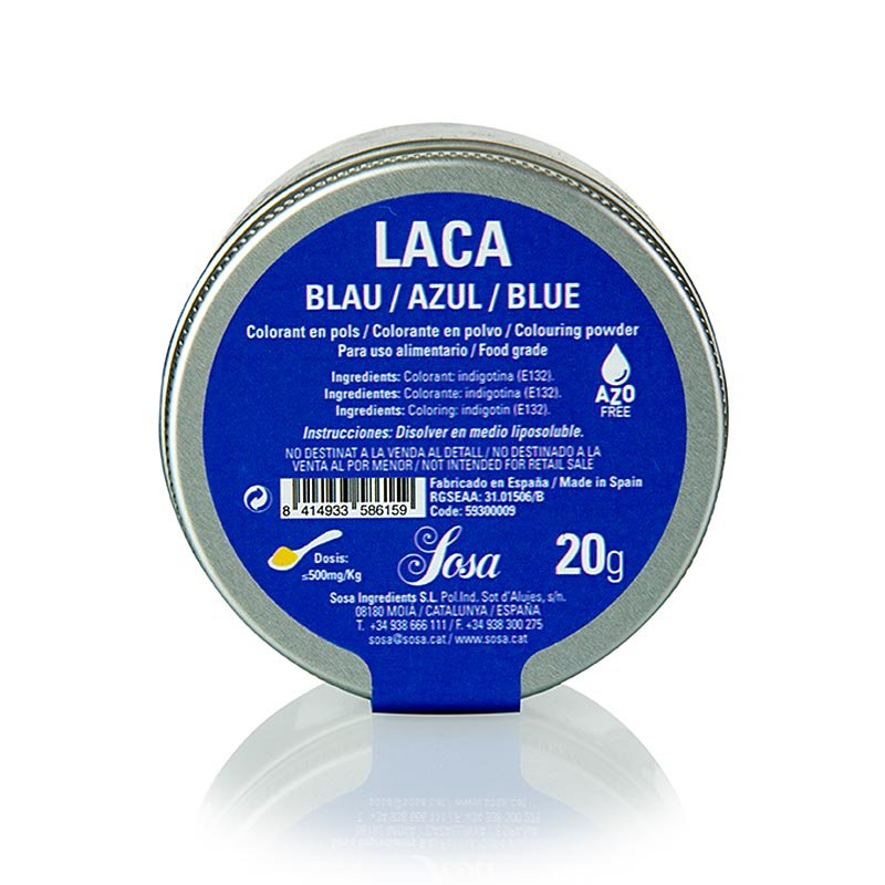 Sosa Lebensmittelfarbe, Puder, Blau, fettlöslich, 20 g | Lebensmittelzusatzstoffe | thungourmet