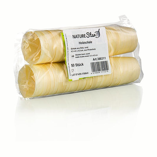 Einweg Holz - Timbale (Becher), Ø4,5cm, 4,5cm hoch (halten keine Flüssigkeit), 50 St | Non Food / Hardware / Grillzubehör | thungourmet