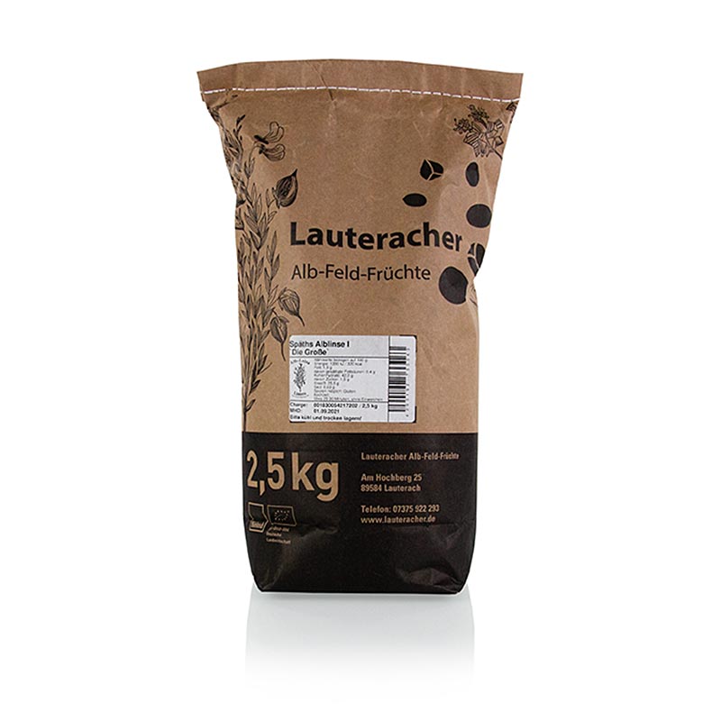 Lenticchie, Späths grüne Alblinse I "Die Große", biologiche, 2,5 kg