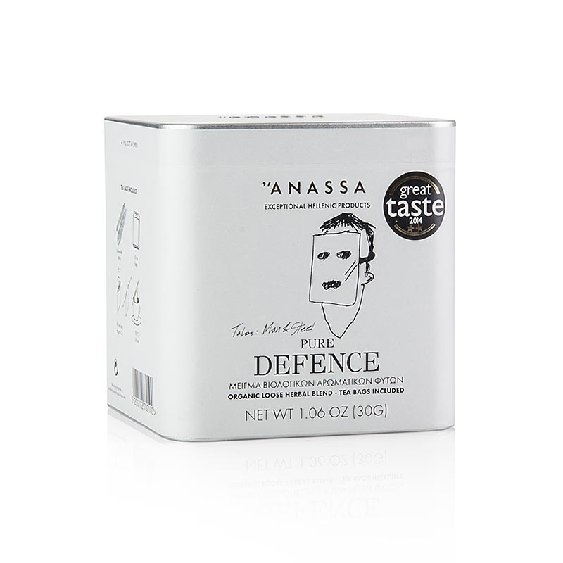 ANASSA Pure Defence Tea (tisana), sfusa con 15 bustine, BIO, 30 g