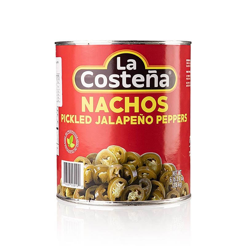 Piments jalapeños coupés en morceaux (La Costena), 2,8 kg | Produits asiatiques et ethniques | thungourmet