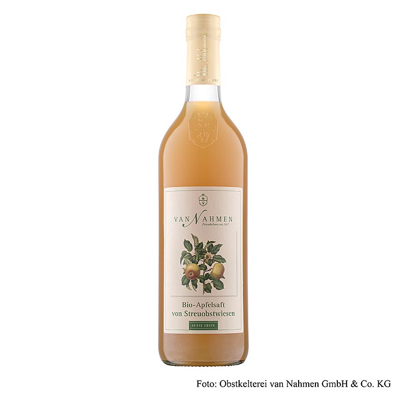 Streuobstwiesen Apfelsaft, Späte Ernte, 100% Direktsaft, van Nahmen, BIO, 750 ml
