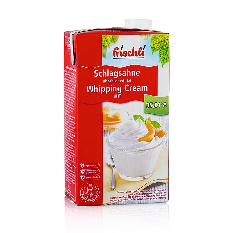 H - Schlagsahne, 35,01% Fett, Frischli, 1 kg | Patisserie, Dessert, Sirup | thungourmet