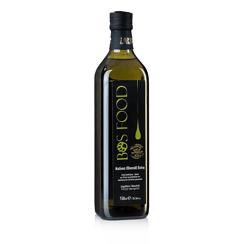 Huile d'olive extra vierge « BOS FOOD », Grèce, Lakudia, 750 ml Vinaigre & huile | thungourmet