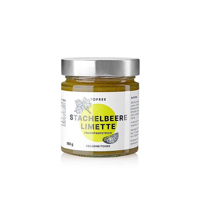 TOFREE - north - Confiture de groseilles à maquereau et citron vert, 180 g | Miel, confitures, pâtes à tartiner aux fruits | thungourmet