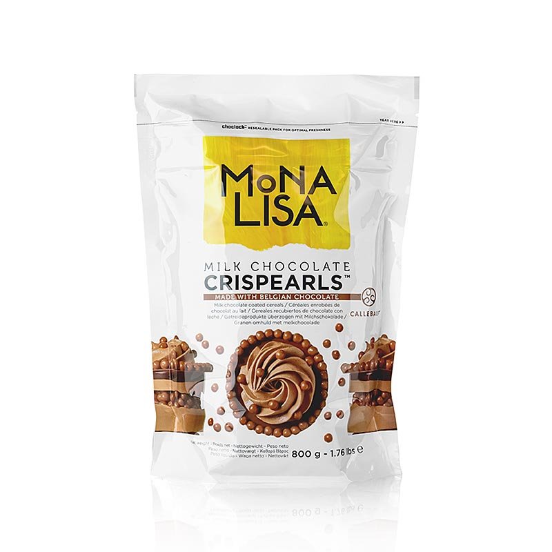 Crispearls Milk, knusprige Milch Schoko Perlen, Mona Lisa Callebaut, 800 g | Patisserie, Dessert, Sirup | thungourmet