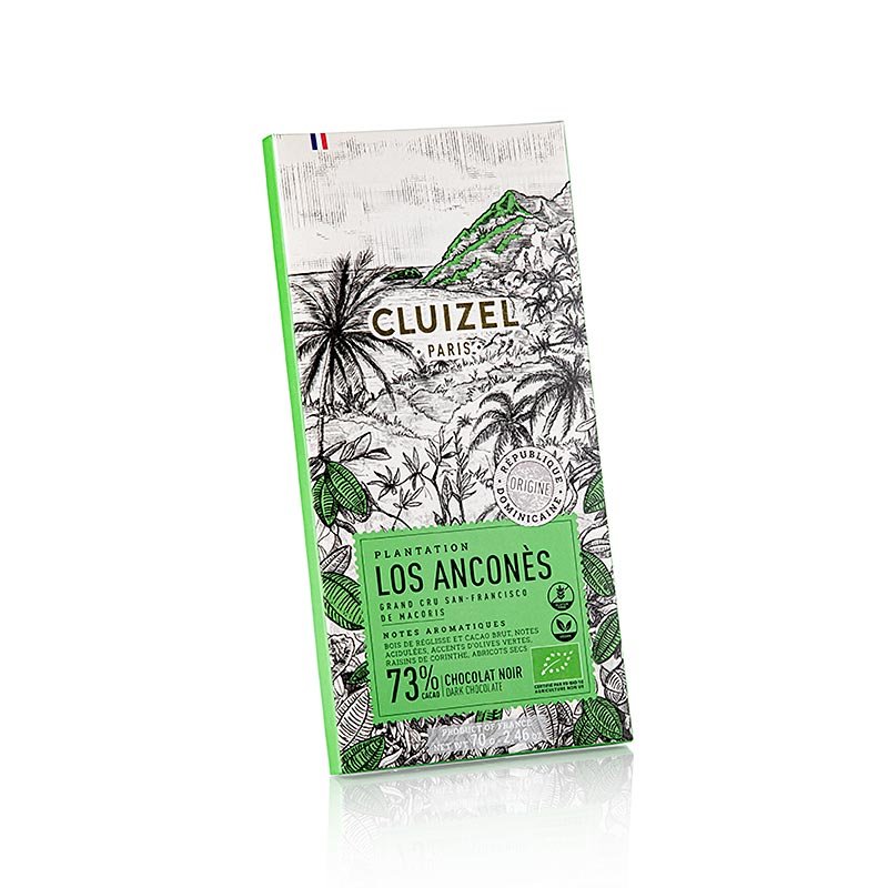Plantagenschokoladentafel Los Ancones 73% Bitter, Michel Cluizel, BIO, 70 g | Couverture, Schoko - Formen, Schoko - Produkte | thungourmet
