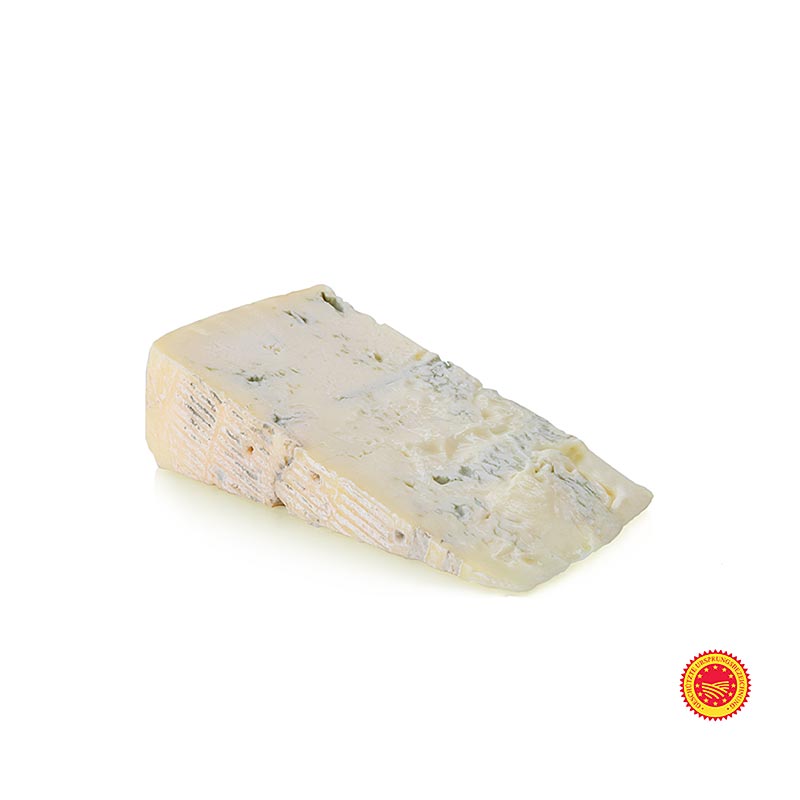 Genießen Sie den cremigen und weichen Geschmack von Gorgonzola Dolce DOP, einem köstlichen italienischen Blauschimmelkäse vom Spitzenhersteller Palzola, ca 200 g