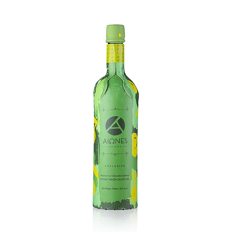 Huile d'olive vierge « AEONS », en bouteille en papier, Grèce, BIO, 750 ml
