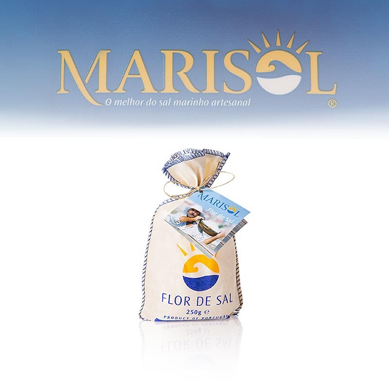Marisol® Flor de Sal - Die Salzblume, im Stoffsäckchen, CERTIPLANET, BIO, 250 g | Salz, Pfeffer, Gewürze, Aromen,Trockengemüse | thungourmet