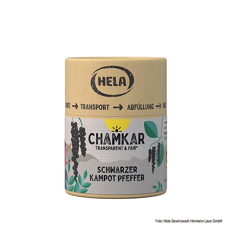 HELA Chamkar - Pepe nero di Kampot, essiccato, in grani, IGP, 100 g