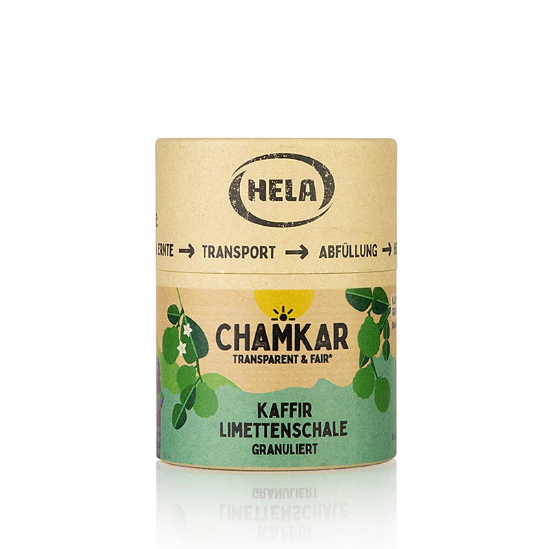 HELA Chamkar - Kaffir Limettenschale, granuliert, 50 g | Salz, Pfeffer, Gewürze, Aromen,Trockengemüse | thungourmet
