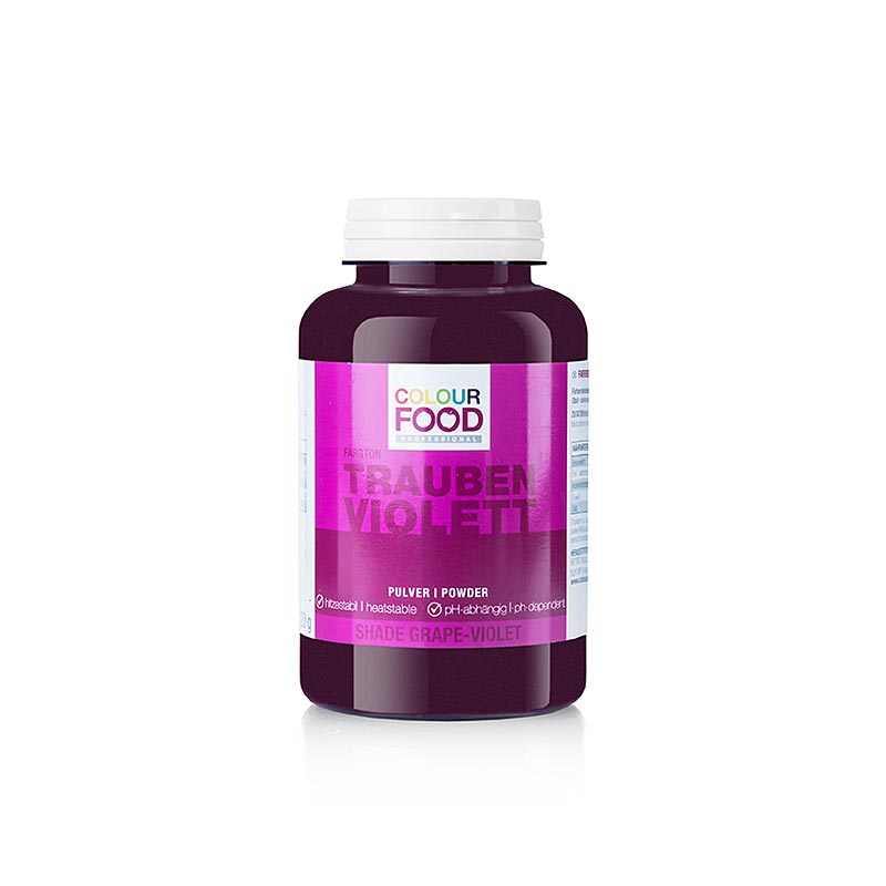 Colorante alimentare BColors - Viola uva, in polvere, solubile Grassi e in acqua, vegano, 120 g