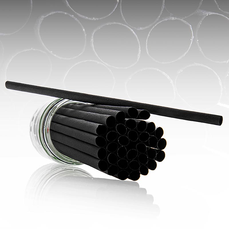 Natur Trinkhalme Black "Pomom", L 15cm, Ø 8mm, 200 St | Non Food / Hardware / Grillzubehör | thungourmet