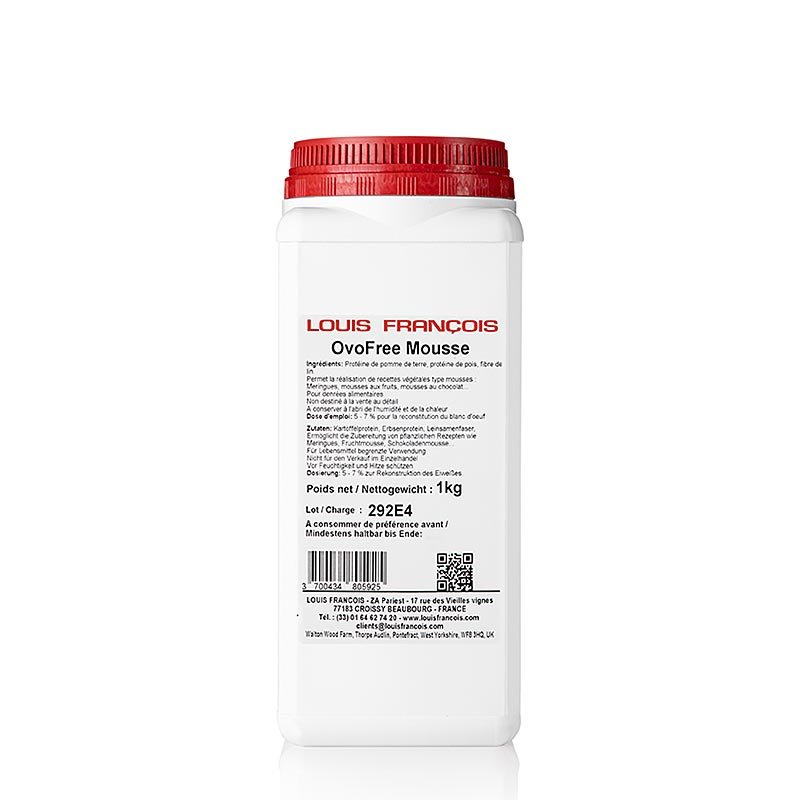 OvoFree Mousse, pflanzlicher Mousse Stabilisator, Louis Francois, 1 kg | Lebensmittelzusatzstoffe | thungourmet