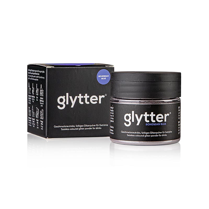 glytter "Bohemian Blue", Lebensmittelglitzerpuder, (Blau), 10 g | Lebensmittelzusatzstoffe | thungourmet