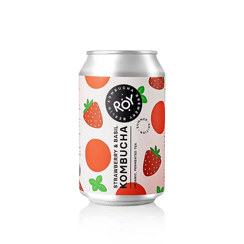 ROY Erdbeer Basilikum Kombucha Berlin (Sommer Edition), BIO, 330 ml | Kaffee, Tee, alkoholfreie Getränke | thungourmet