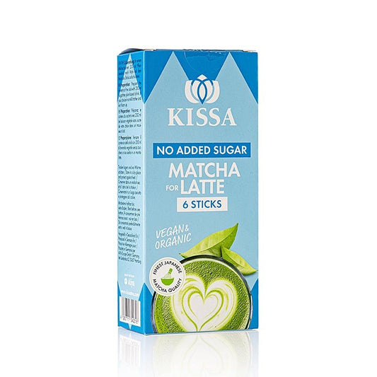 KISSA - Matcha for Latte NO SUGAR ADD., Tee Mix Sticks, BIO, 60 g, 6 x 10g | Kaffee, Tee, alkoholfreie Getränke | thungourmet