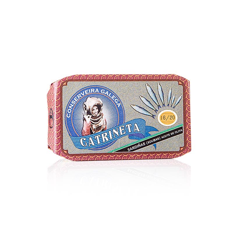 Sardines, à l'huile d'olive, millésime 2025, Catrineta, Espagne, 115 g | Caviar, huîtres, poissons et fruits de mer | thungourmet