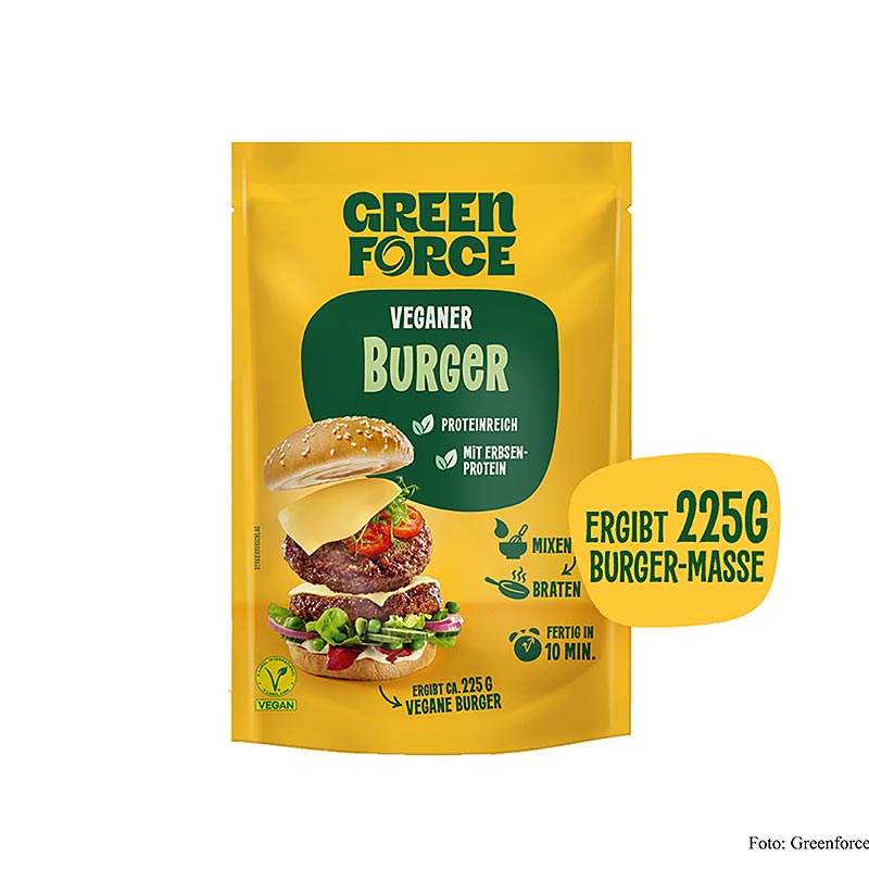 Miscela Greenforce per polpette di hamburger vegane, a base di proteine di pisello, 75 g